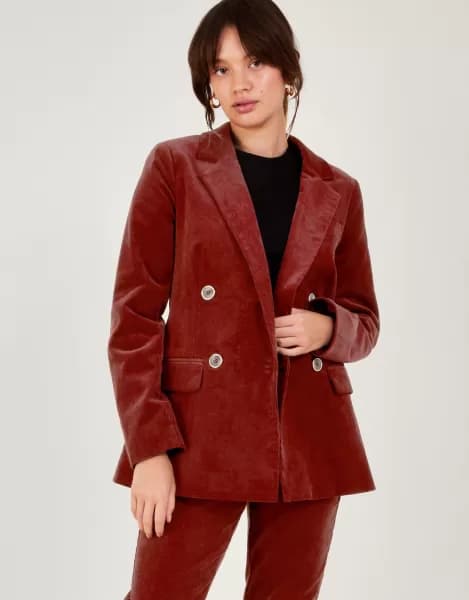 'Justine' Double Breasted Cord Blazer