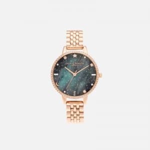 Olivia Burton Womens Celestial Northern Lights Demi Dial Bracelet Watch - Rose Gold