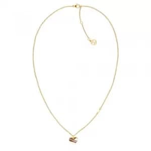 Tommy Hilfiger Gold Plated Striped Heart Necklace 2780126