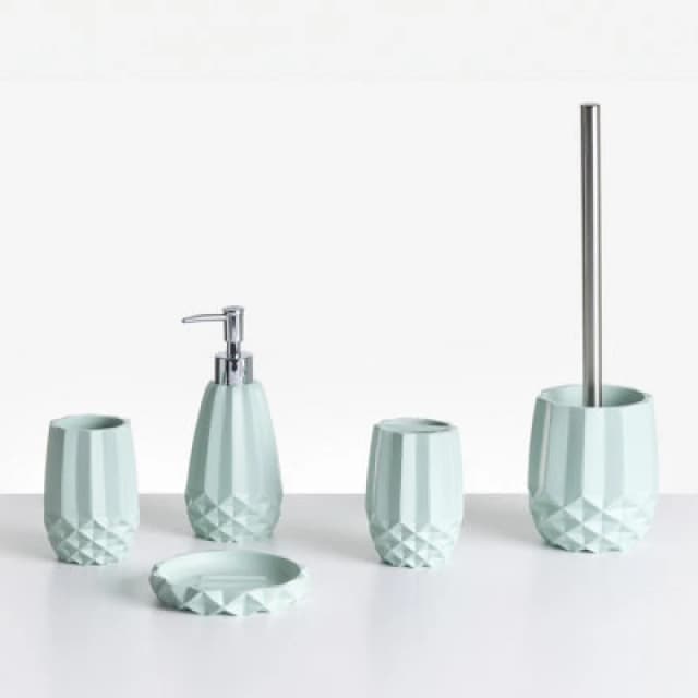 Beliani 5 Piece Bathroom Accessories Set Samiria Mint Green