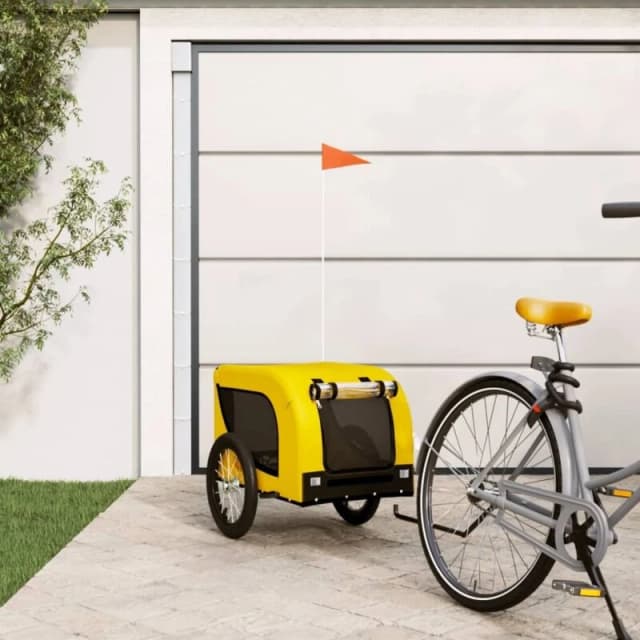 VIDAXL Vidaxl - Pet Bike Trailer Yellow and Black Oxford Fabric and Iron 8720845770860