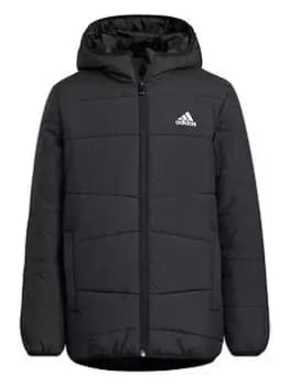 adidas Kids Unisex Synthetic Midweight Jacket - Black, Size 9-10 Years, Women