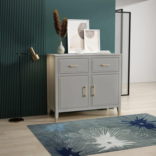 Cabinet Bits Palazzi 2 Door 2 Drawer Sideboard in Grey Grey Unisex