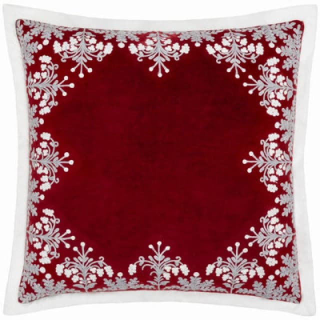 Paoletti Paoletti Winter Bloom Embroidered Polyester Filled Cushion Size: 50cm x 50cm Red 50cm x 50cm Unisex 5025532865014