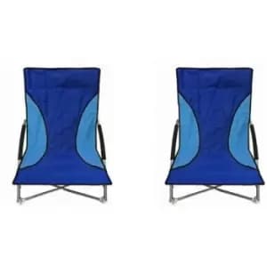 2 Blue Nalu Folding Low Seat Beach Chairs