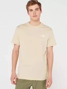 The North Face Mens S/S Simple Dome Tee - STONE, Beige Size M Men