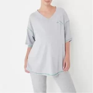 Missguided V Contrast Stitch Tshirt - Grey