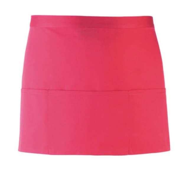 Premier Premier Colours 3 Pocket Short Apron in Dark Pink Dark Pink One Size Unisex 5063470680979