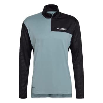 adidas Terrex Multi Half-Zip Tee Mens - Magic Grey / Magic Grey / Blac