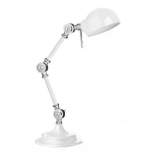 Library White Adjustable Table Lamp