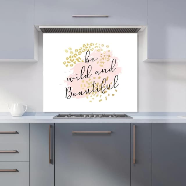 Warren Reed - Designer Be Wild & Beautiful Kitchen Splashback in Pink Size: 700mm x 650mm Pink Unisex 700mm x 650mm