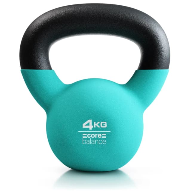 Core Balance Cast Iron Kettlebell Weight Neoprene Coated Home Gym Fitness 4-20kg Teal
