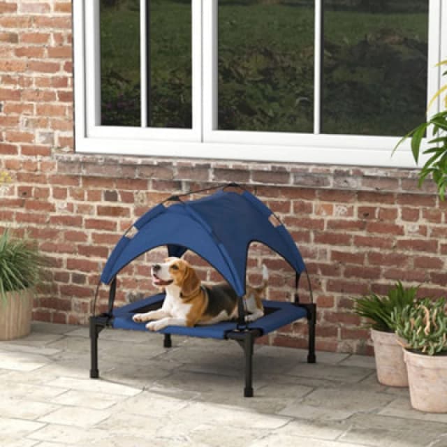 PawHut Pawhut - Cooling Raised Dog Bed w/ Breathable Mesh, for s, m Dogs Blue 5056725507077