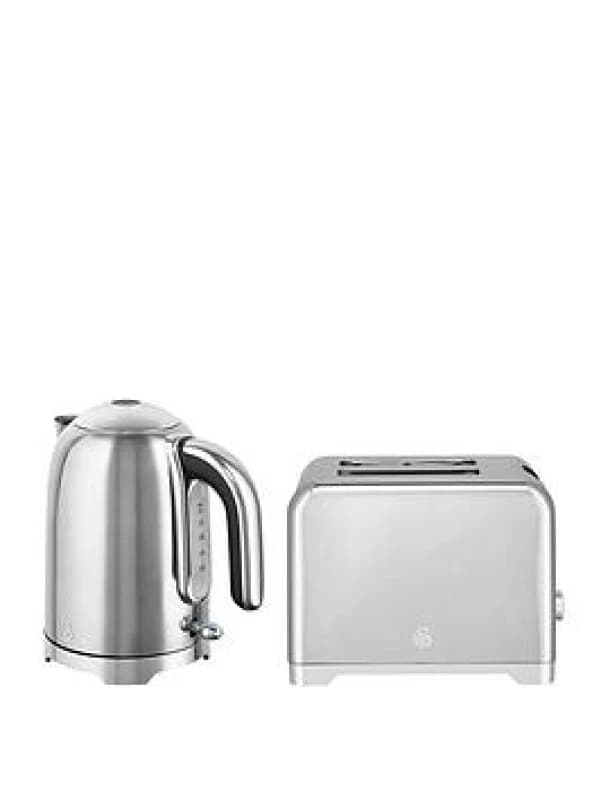 Swan Solace 2-Slice Toaster & Cordless Jug Kettle Bundle - Silver/Grey 5056784523599