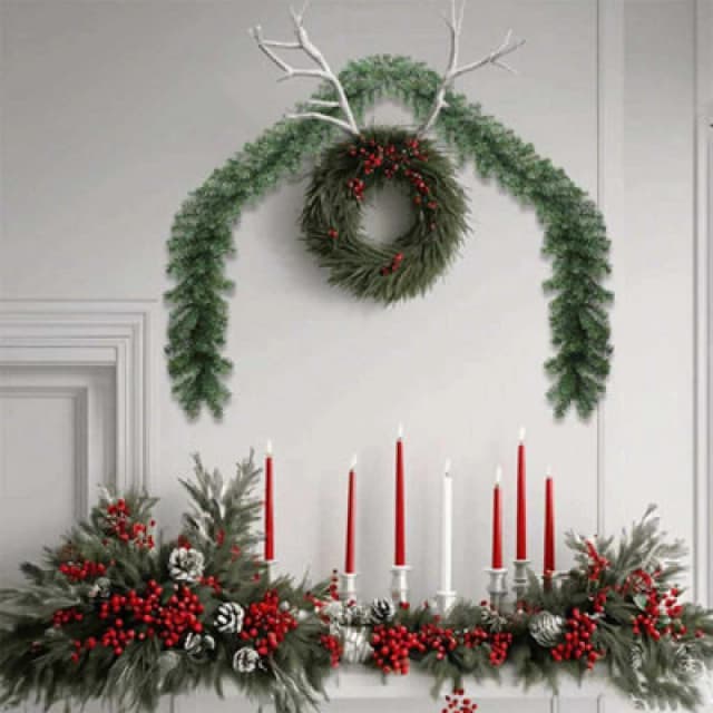 Vidaxl Christmas Garland 2 Pcs Green 20 M Pvc