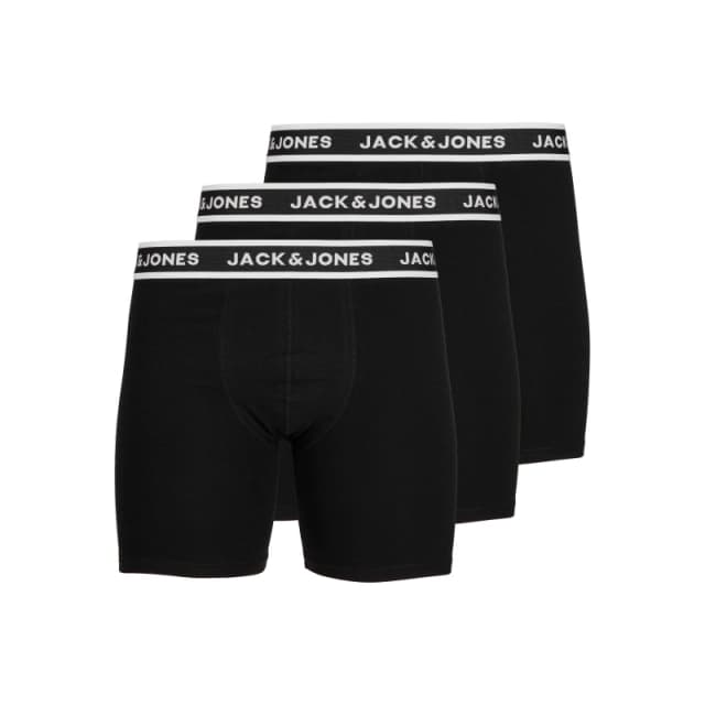 Jack and Jones 3-pack Solid Boxer Briefs Plus Size Mens Black male 2X Large