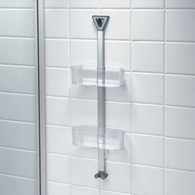 Showerdrape Elements 2 Tier Basket Hanging Shower Caddy Clear