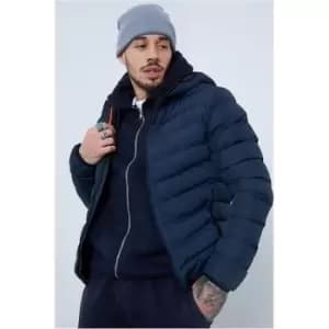 I Saw It First Navy Hooded Padded Jacket - Blue