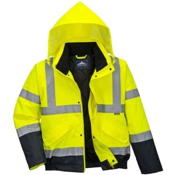 S266YNRL - sz L Hi-Vis Two Tone Bomber Jacket - Yellow/Navy - Portwest