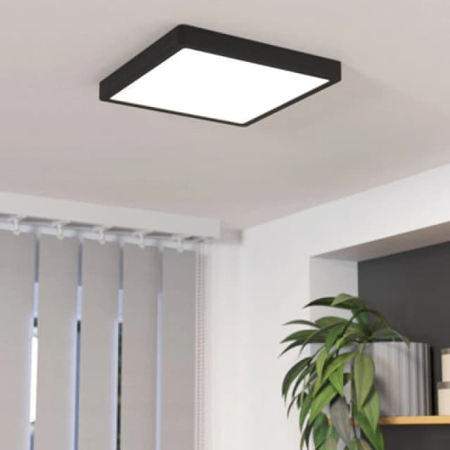 EGLO Eglo Fueva 6 Modern Ultra-Slim LED Black Square Ceiling Light WBS Black One Size Unisex 9008606330355