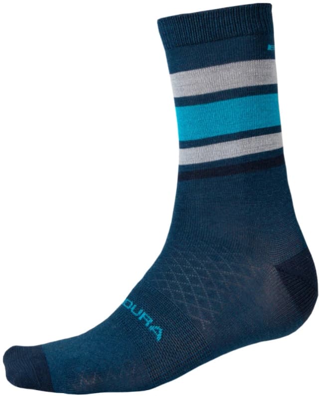 Endura BaaBaa Merino Stripe Sock S-M Blueberry - Cycles UK