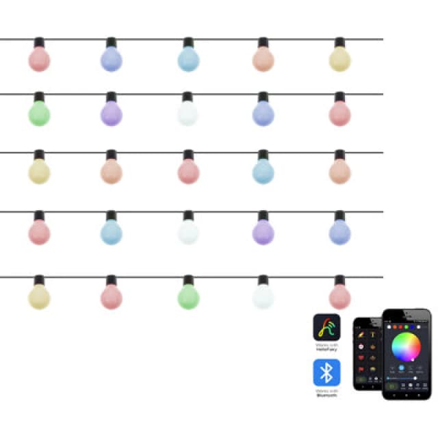 Beliani Outdoor String LED Lights Isortoq With App Multicolour
