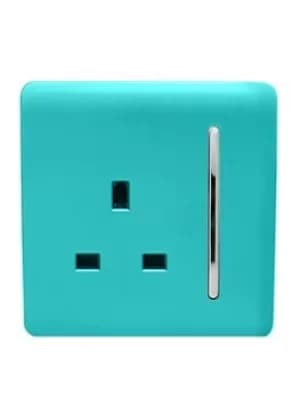 Trendiswitch 1G 13A Switched Socket Bright Teal