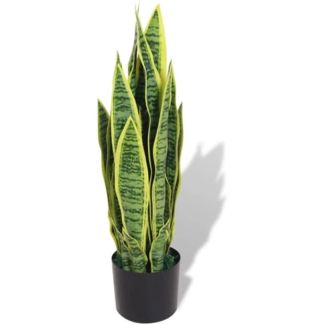 vidaXL Artificial Sansevieria Plant with Pot 65cm Green Indoor Lifelike Fake