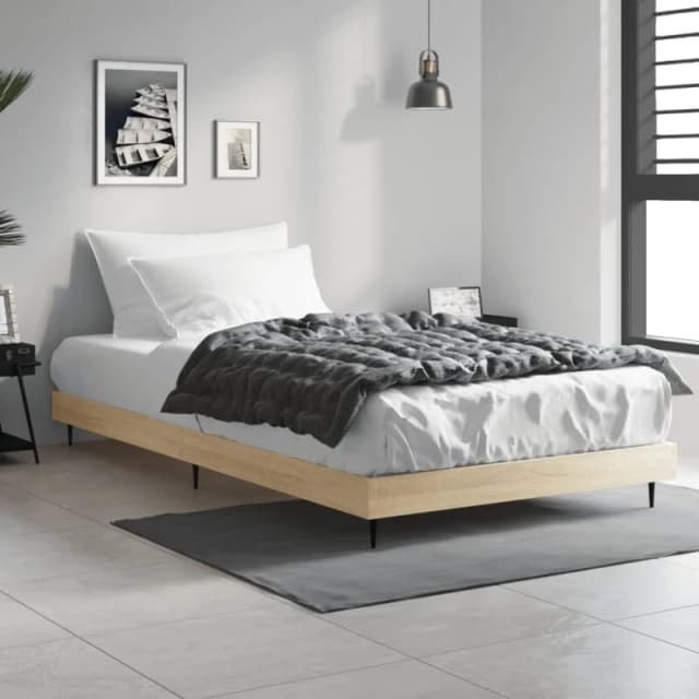 VIDAXL Bed Frame without Mattress Sonoma Oak 100x200cm Engineered Wood Vidaxl 8720845797492