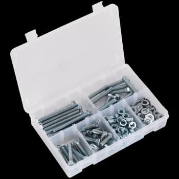 Sealey High Tensile Set Screw, Nut and Washer Assortment M8 Pack of 220