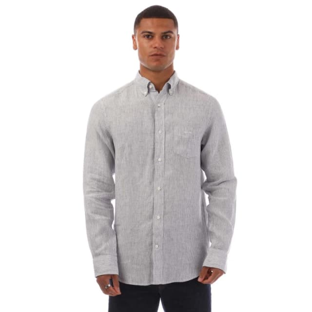 Gant Regular Fit Striped Linen Shirt White male S