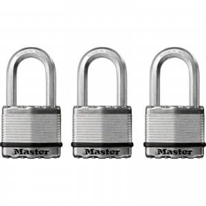 Masterlock Excell Laminated Steel Padlock Pack of 3 Keyed Alike 50mm Standard