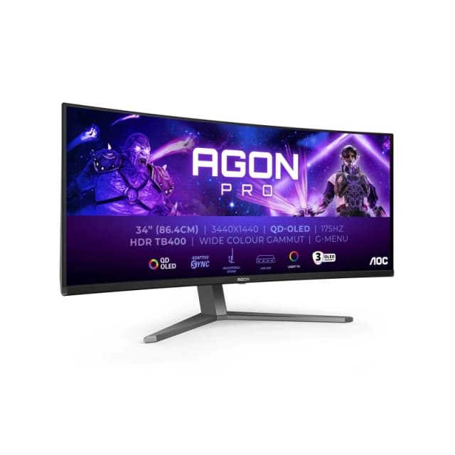 AOC Agon 34" AG346UCD 3440x1440 QD-OLED 175hz 0.03ms FreeSync Curved UltraWide Gaming Monitor