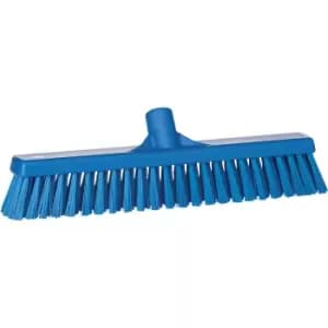 Vikan Broom, width 410 mm, soft/hard, pack of 10, blue