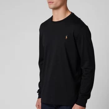 Polo Ralph Lauren Mens Custom Slim Fit Long Sleeve T-Shirt - Polo Black - M