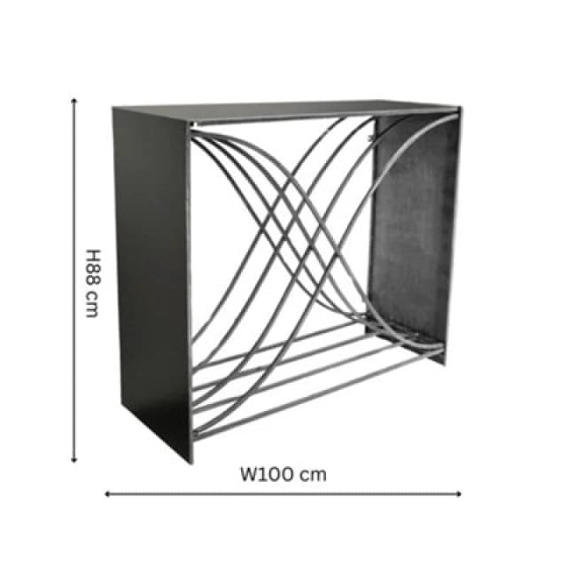 Ivyline Outdoor X Shape Zinc Log Storage H88Cm D100Cm