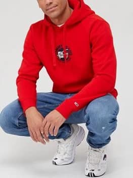 Tommy Jeans Timeless Overhead Hoodie - Crimson