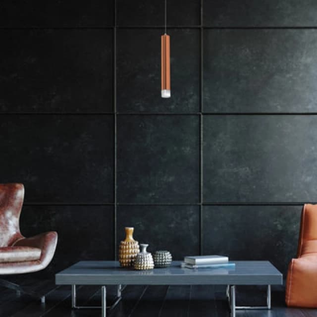 Milagro Copper LED Pendant Lamp Rose Gold Industrial Chic Metallics unisex