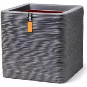 Planter Nature Rib Square 50x50x50cm Dark Grey - Grey - Capi