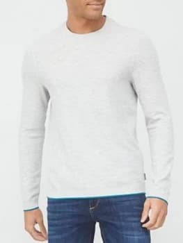 Ted Baker Swetty Textured Knitted Jumper - Grey Marl Size M Men