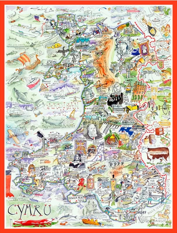 Tim Bulmer Tim Bulmer 1000 Piece Map of Wales Jigsaw Puzzle