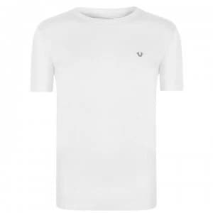 True Religion Logo T Shirt - White/Gold SMU