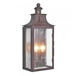 2 Light Outdoor Wall Lantern Light Old Bronze IP44, E14