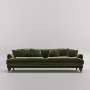 Swoon Holton Velvet 3 Seater Sofa - 3 Seater - Fern