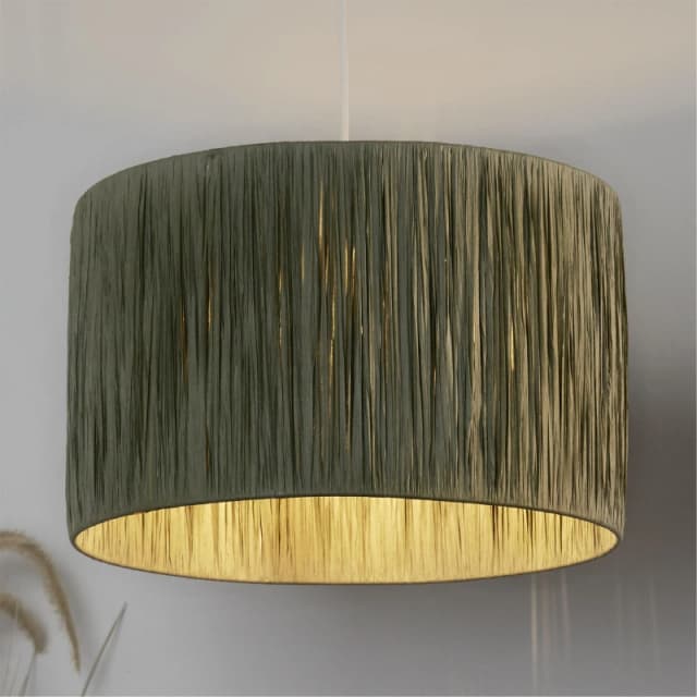 SO'HOME 35cm Raffia Lampshade in Sage Green Sage ONE SIZE