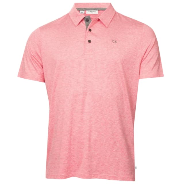 Calvin Klein Golf Mens Short-Sleeve Performance Polo Shirt Pink male Small