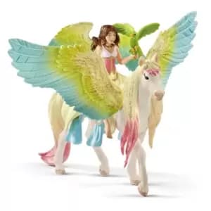 SCHLEICH Bayala Fairy Surah with Glitter Pegasus Toy Figure (70566)