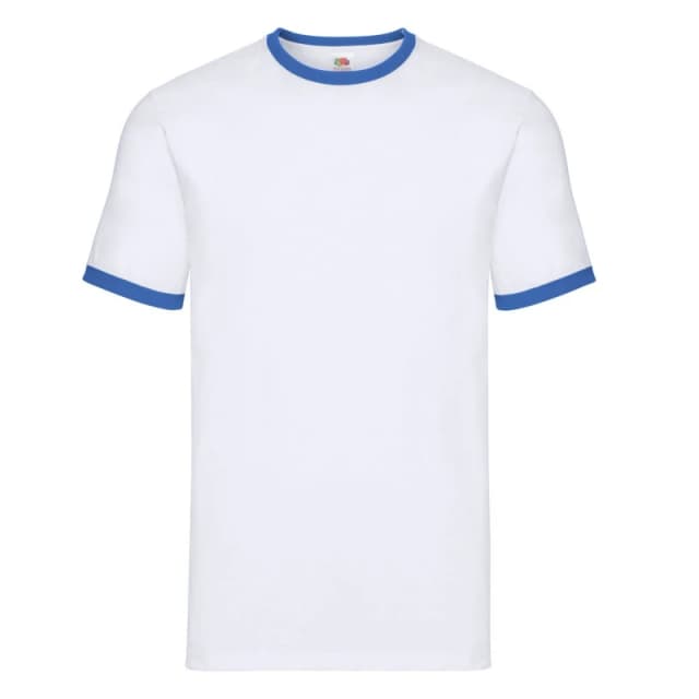 Fruit Of The Loom Fruit of the Loom Men Ringer T-Shirt in White Size: Small White S Male 5063527385215