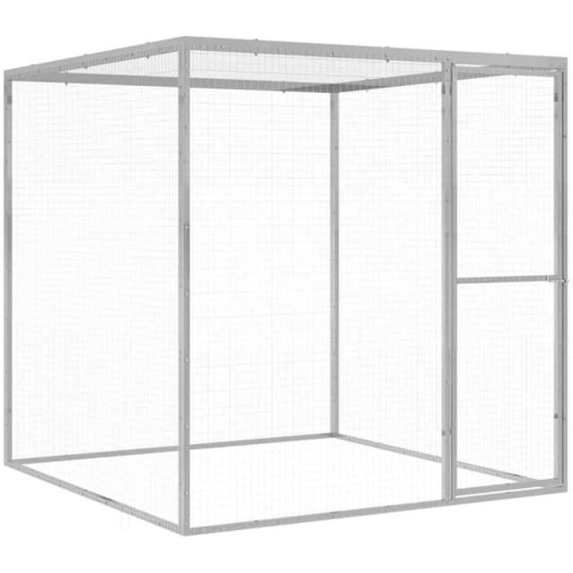 VIDAXL Cat Cage 1.5x1.5x1.5 m Galvanised Steel Vidaxl 8719883885803