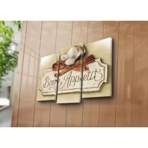 3PATK-35 Multicolor Decorative Canvas Painting (3 Pieces)